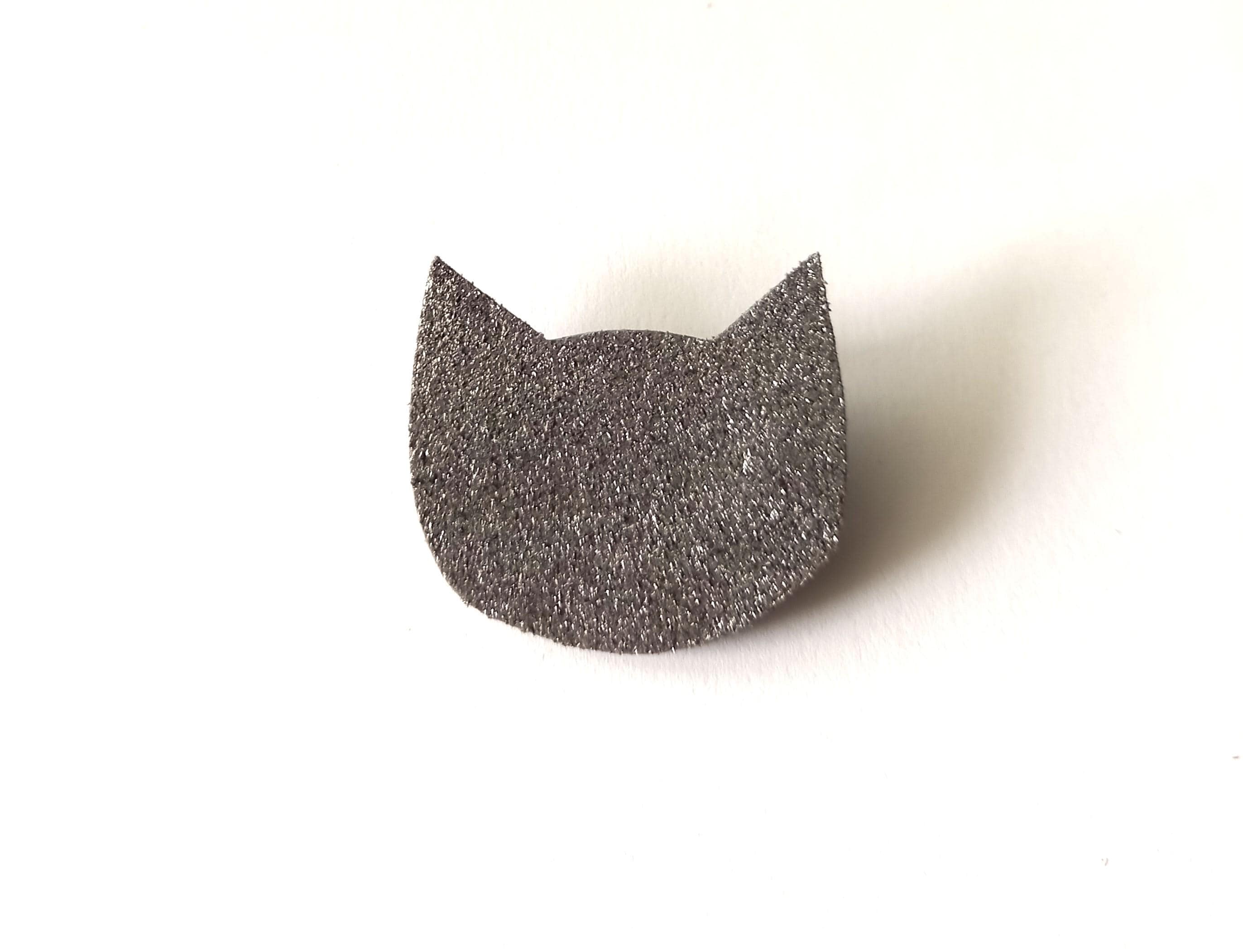 Broche Vintage Chat Métal Argenté 45x45 Mm - Occasion, Alliage, Sans Marque, Bijou Ancien