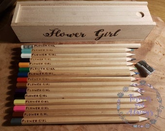 Flower Girl Pencils, Page boy Pencils, Personalised, Flower Girl Gift, Page Boy Gift