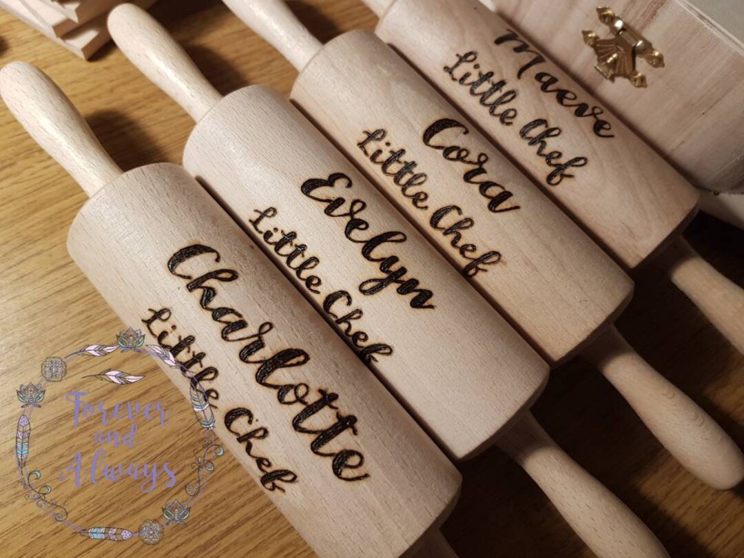 Personalised Rolling Pin, Gifts for Children, Engraved Rolling Pins