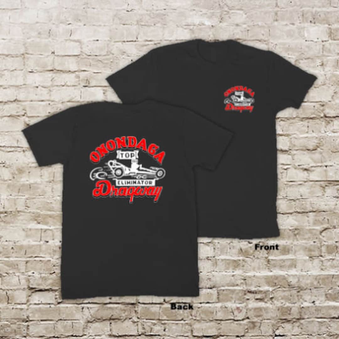 Onondaga Dragway Auto Drag Race Hot Rat Rod Racing Black or White Short