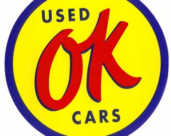 Vintage Chevrolet OK Used Cars Porcelain Sign – 14