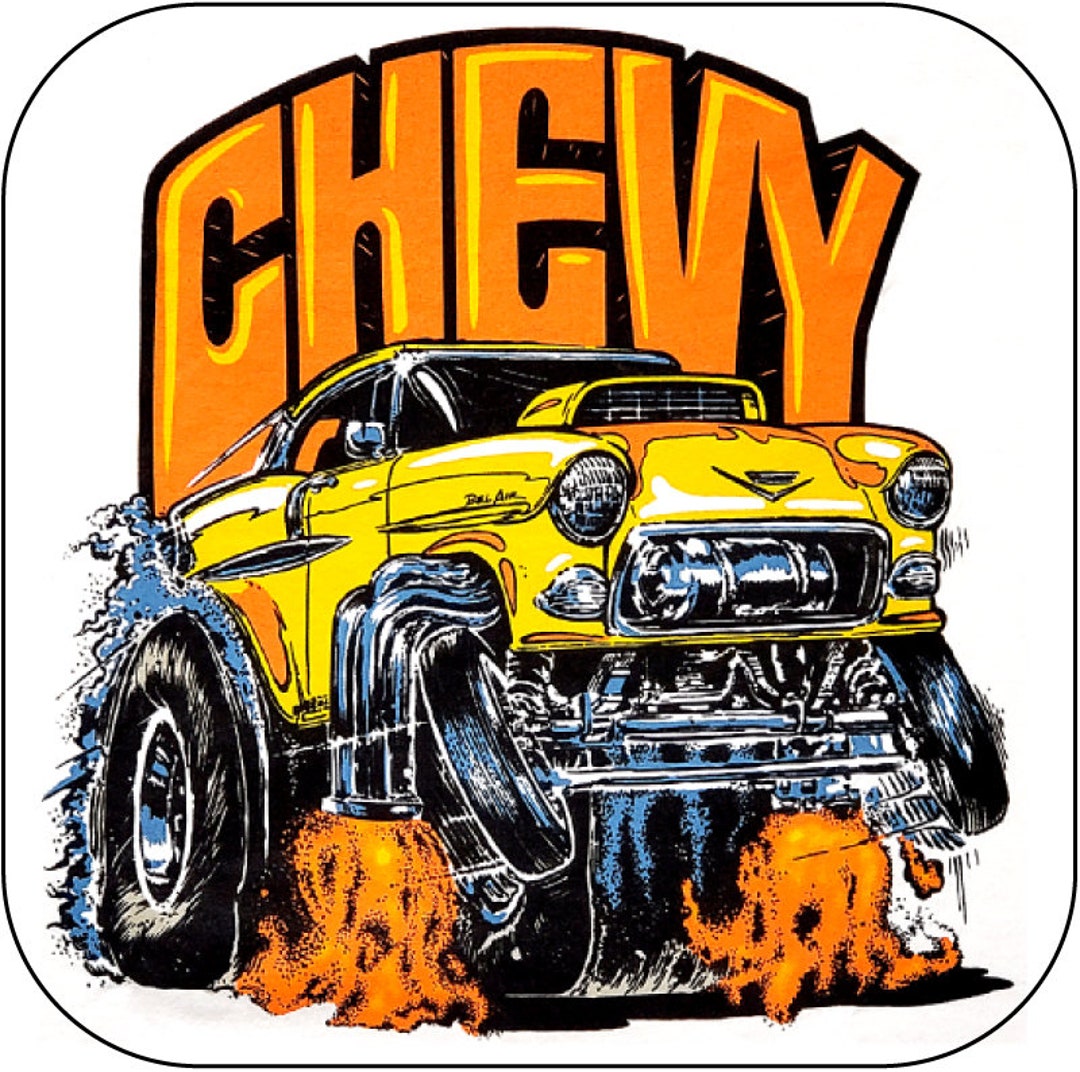 1955 Chevy Decal Sticker Roadkill Vintage Hot Rat Rod Drag Racing