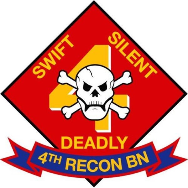 U.S. Military 4th Reconnaissance Battalion RECON "Swift, Silent, Deadly" Corp Decal Bumper Sticker Set 3, 6, 9 inch set