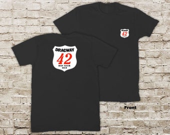 Dragway 42 West Salem Ohio Drag Race Hot Rat Rod Racing Black or White Short Sleeve T-Shirt