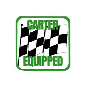 カーター エクイップド チェッカー レーシング フラッグ レース終了 / 優勝者 ビンテージ レプリカ ドラッグ レース ホット ロッド フルカラー ビニール バンパー ステッカー デカール