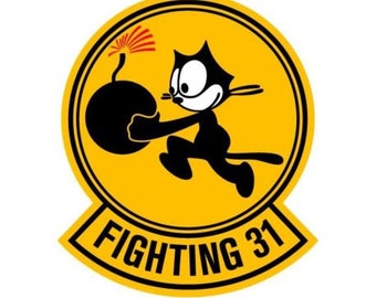 US N US Naval Fighting 31st Tomcatters Felix dekaler stötfångardekaler set 3, 6, 9 tum höga
