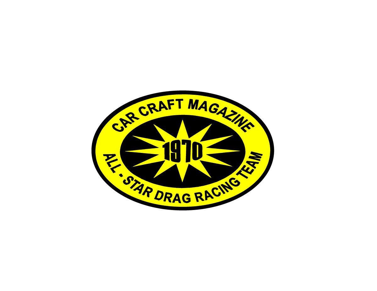 Car Craft Magazine All-Star Team 1970   Vintage Reproduction Drag Racing Hot Rod full color Vinyl Bumper Sticker Decal