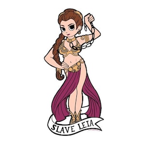 Princess Leia Slave Lady Luck Sticker Star Trooper Wars  Return Of The Jedi Carrie Fisher