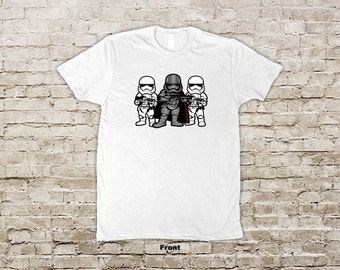 Star Trooper Wars  The Force Awakens Captain Phasma and Troopers White T-Shirt