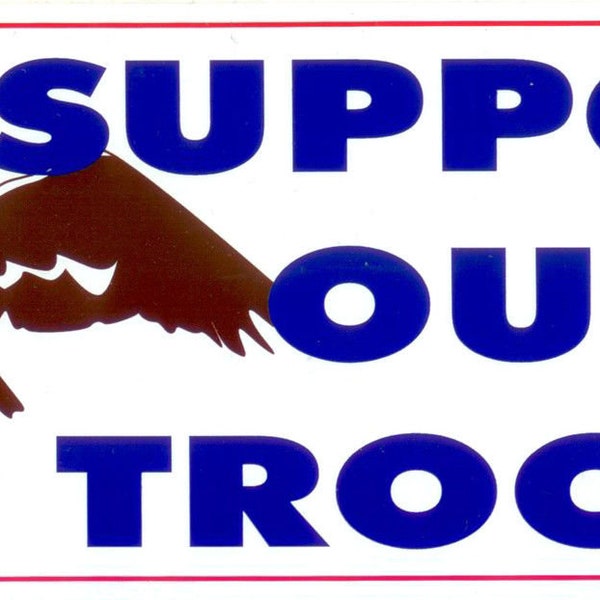 USA Support Our Troops WWII WW2 Decal Bumper Sticker Set 3, 6, 9 inch wide