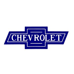 May include: A blue Chevrolet logo on a white background. The logo is a stylized bow tie shape with the word "CHEVROLET" in white capital letters.