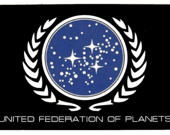 UFP UNITED FEDERATION OF PLANETS FLAGGE AUFNÄHER FLAG PATCH TNG DS9 VOYAGER 
