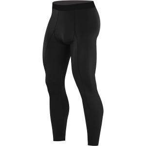 Puede incluir: Pantalones de compresión negros con un diseño ajustado. Los leggings deportivos tienen una cintura alta y están hechos de un material elástico. Los pantalones están diseñados para actividades deportivas y de fitness.
