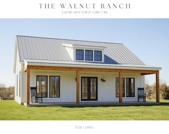 Modern Farmhouse Cottage Plans: 2 Bed, 1 Bath (Digital Download)