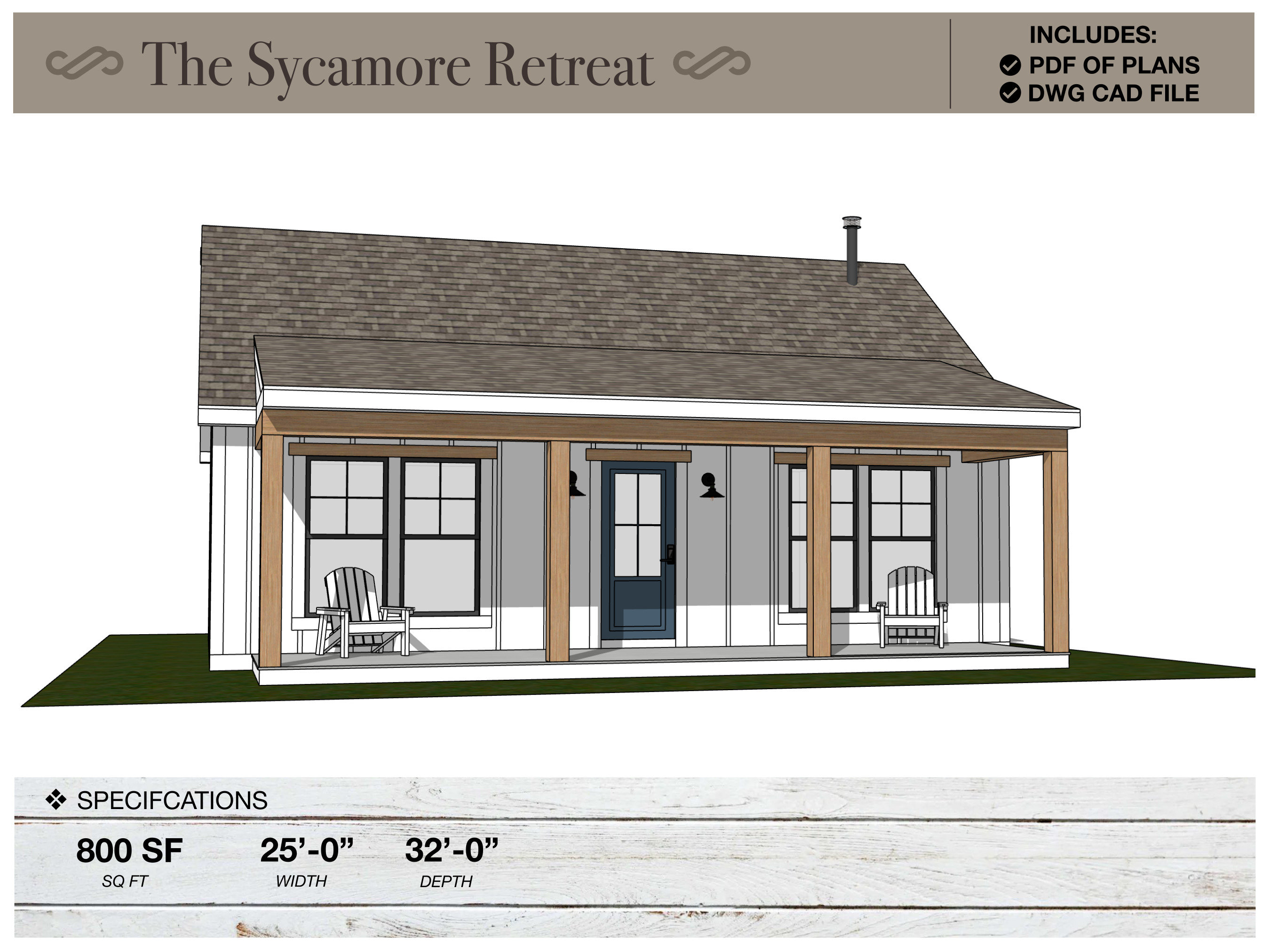 Modern Farmhouse Tiny House Plans: 800 Sq Ft (digital Download) - Etsy, image size:2700x2025