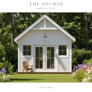 168 Sq Ft Studio Architectural Plans: Backyard Studio, She Den, Man Cave (Digital Download)