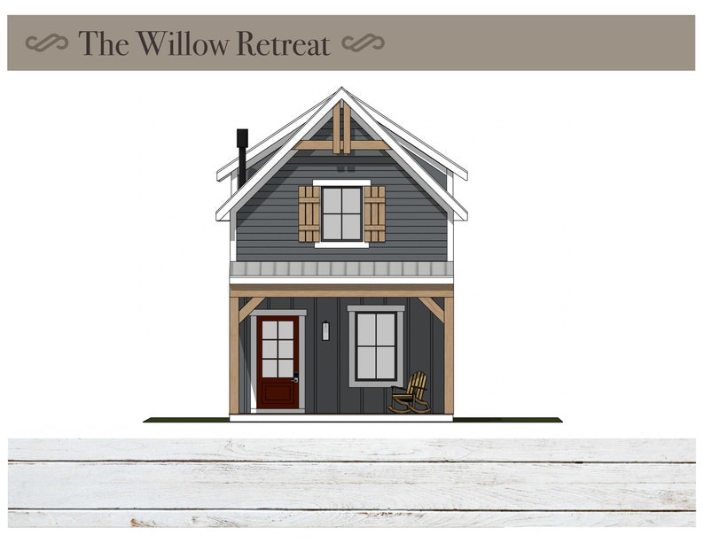 Shutters, Porch, Dormer, Cozy, Cute, Warm, Porch, Tiny, House, Farm, Wood Stove, Fireplace, Loft, Affordable, Vacation, Suite, Dream, HGTV, Airbnb, Black windows, Rain Chain, Modern, Home, Wood Trim, Gable, 200 square foot, 300, 400, 500, 600, 700