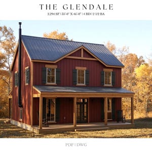 2,294 SQ FT Modern Farm House, 2 Story House, Cottage Floor Plans, Architectural Plans, 4 Bedrooms, 2 1/2 Bathroom, Home Plans, Cabin, Home