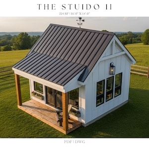 Studio II Architectural Plans: Tiny House, Bunkie, She Shed (Digital Download)