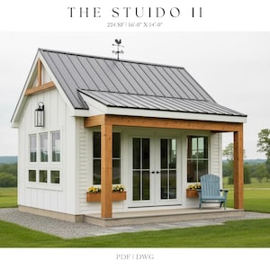 Tiny House Architectural Plans: 224 SQ FT Studio (Digital Download)