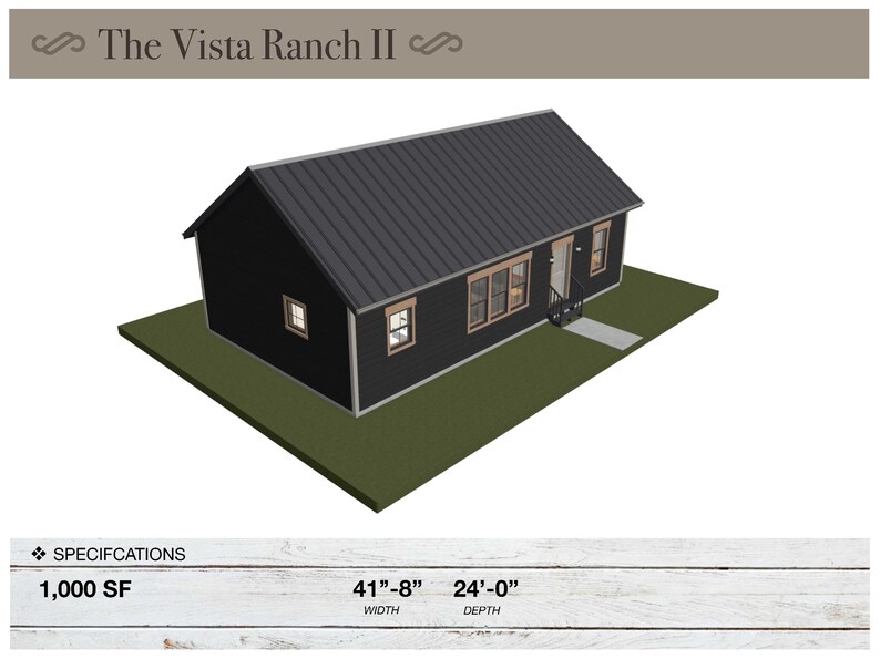 1000 Sq Ft Modern Farmhouse Ranch: Architectural Floor Plans (digital ...