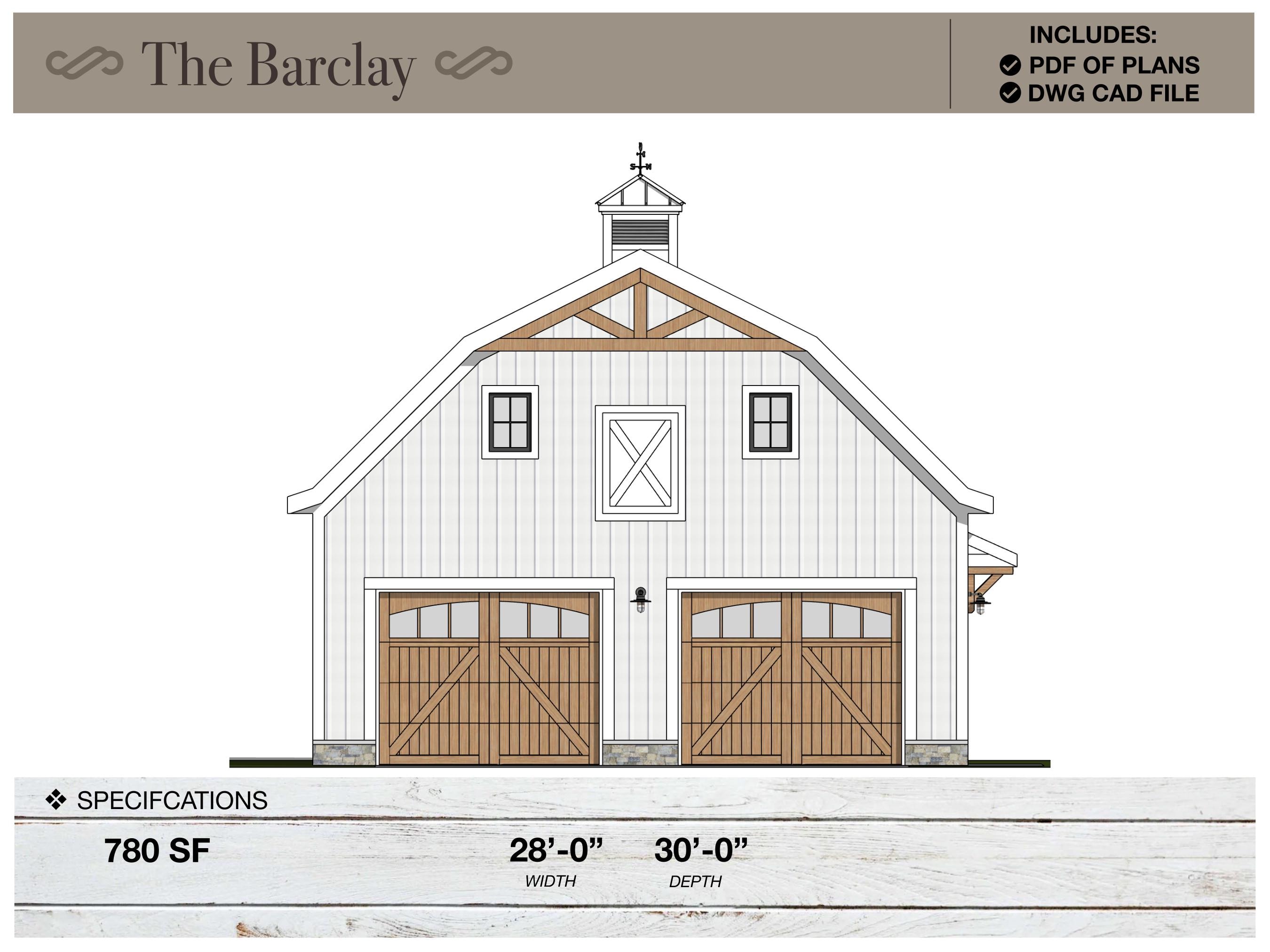780 SQ FT, 28' X 30', Detached 2 Car Garage, Carriage Barn, Shed, Modern  Farmhouse, Architectural Plans, Blueprints, Carriage, Workshop - Etsy, image size:2700x2025