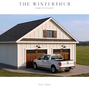☆THE GARAGE type27 Plan 22055SL: Hip Roof Drive-Thru Garage