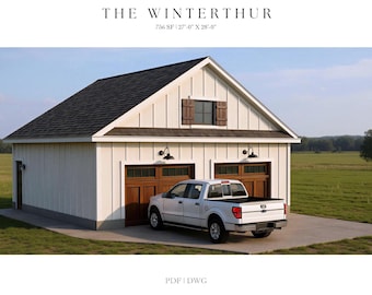 27' X 28' Detached 2 Car Garage, Workshop, Architectural
