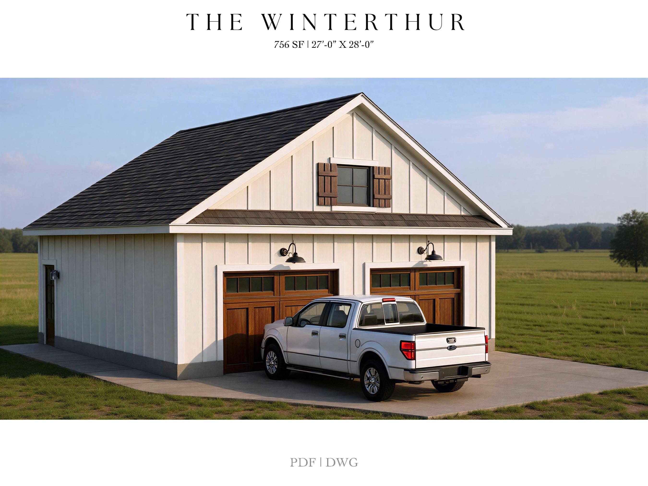 27' X 28' Detached 2 Car Garage, Workshop, Architectural