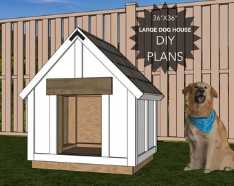 大型犬小屋の作り方、DIY指導プラン、36インチ×36インチ、DIY