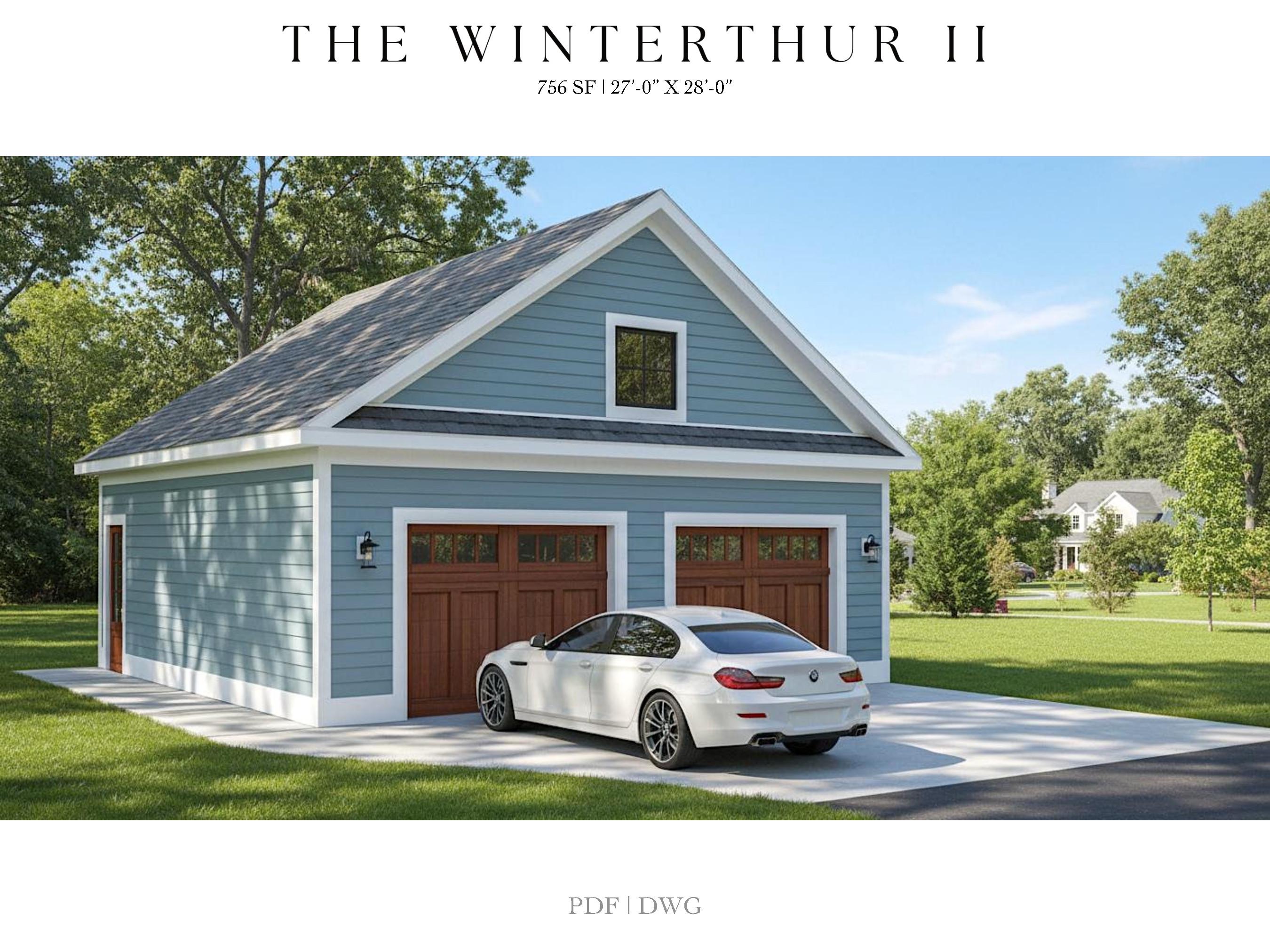 Modern Farmhouse 2-car Garage Architectural Plans With Workshop