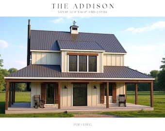 2,375 SQ FT Modern Farm House, 51&#39;-0&quot; x 46&#39;-0&quot;, Cottage Floor Plans, Architectural Plans, 4 Bedrooms, 2 1/2 Bathroom, Home Plans, Cabin