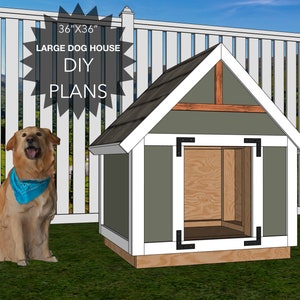 大型犬小屋の作り方、DIY指導プラン、36インチ×36インチ、DIY