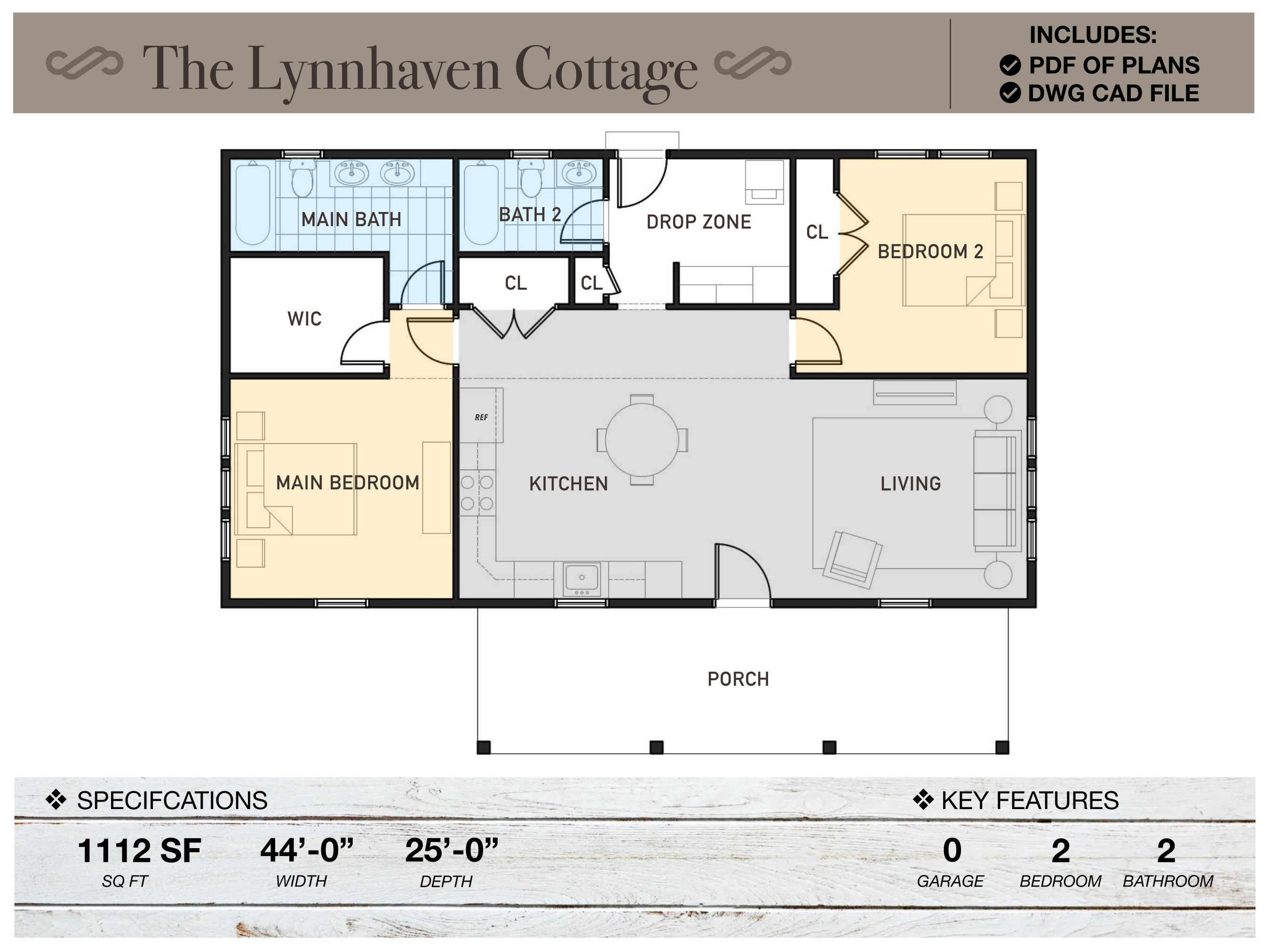 1,112 SQ FT Ranch, 44'-0\, image size:2700x2025