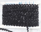 Vintage Black Sequined Braid