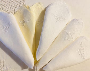 Vintage Fine Linen Napkins X 6