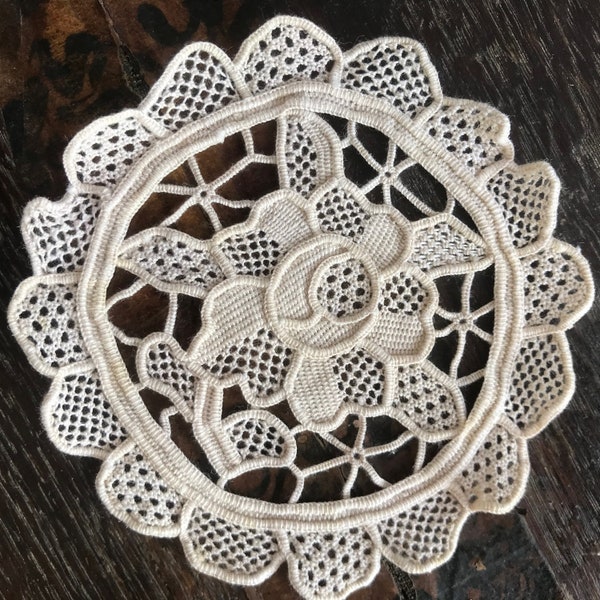 Vintage Venetian Lace Ecru Drink Coasters