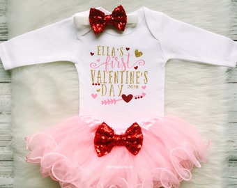 Valentines day baby outfit Ava XOXO girls valentine party outfit first valentines tutu set baby girl valentines outfit red and white tutu
