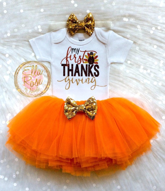 my first thanksgiving outfit girl newborn