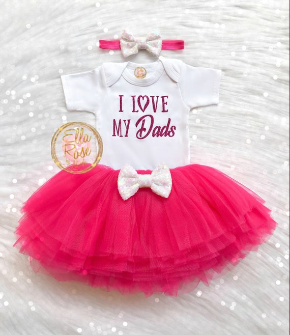 I Love My Dads Baby Girl Outfit Lgbtq Infant Bodysuit Etsy