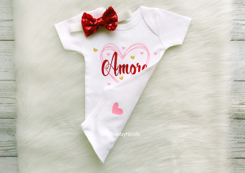 Amore Italian Baby Girl Outfit / Newborn Take Home Outfit / | Etsy