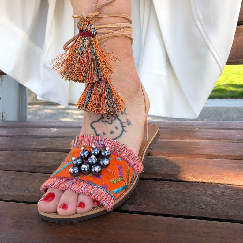 Tie Up Sandals Moana Greek Sandals Handmade Etsy