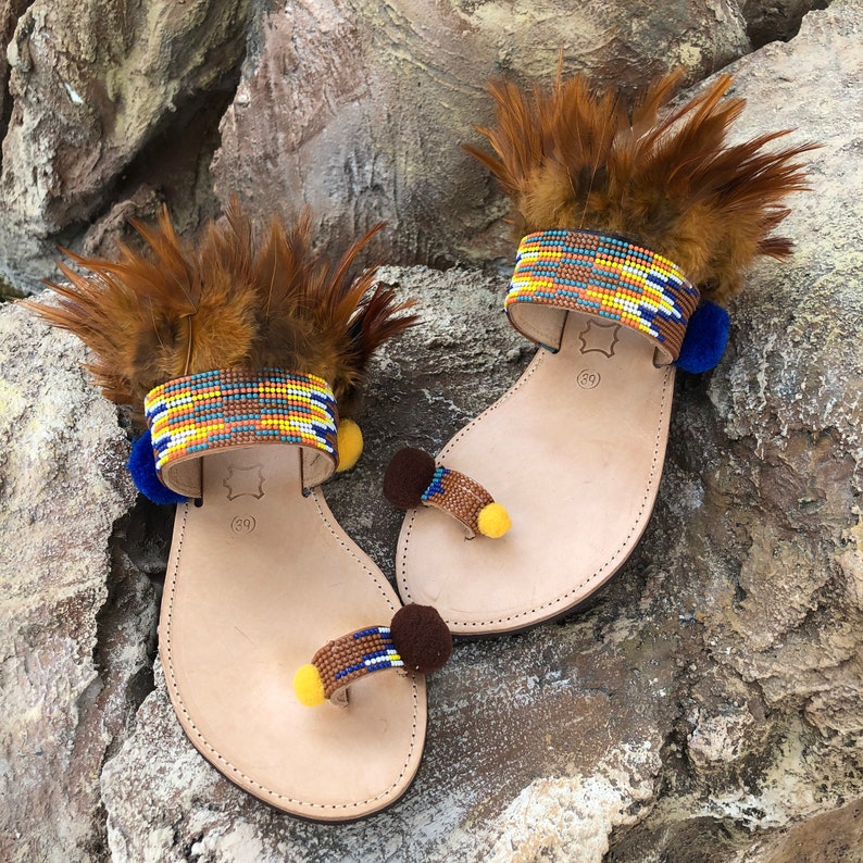boho leather sandals