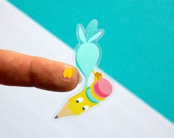 Pencil bird sticker - Alice in Wonderland