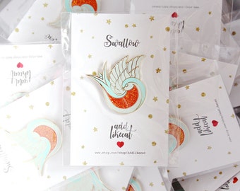 Swallow - Pin's enamelled swallow