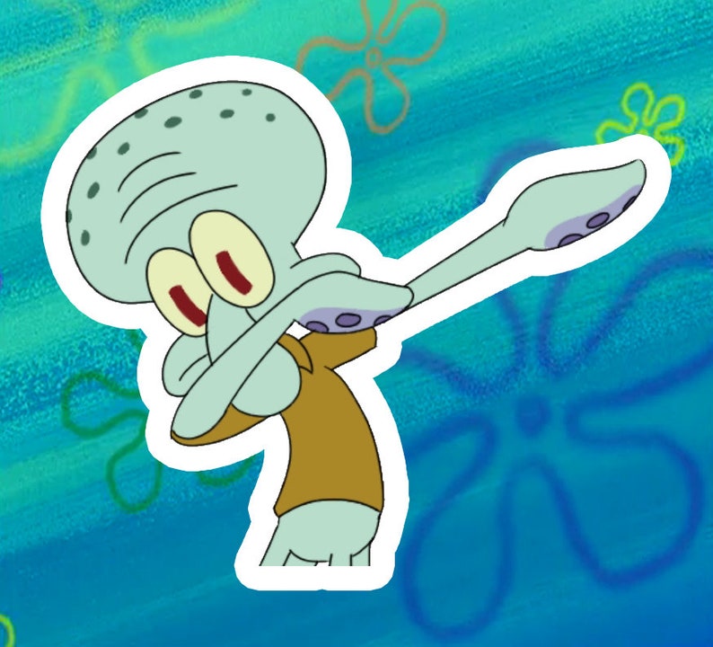 Dabbing Squidward Meme Vinyl Sticker or Magnet Laptop | Etsy