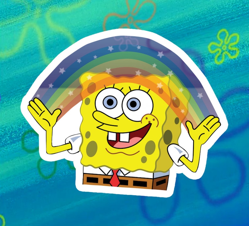 Spongebob Imagination Meme Vinyl Sticker or Magnet Laptop | Etsy