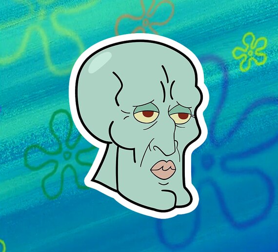 Handsome Squidward Vinyl Sticker or Laptop Stickers