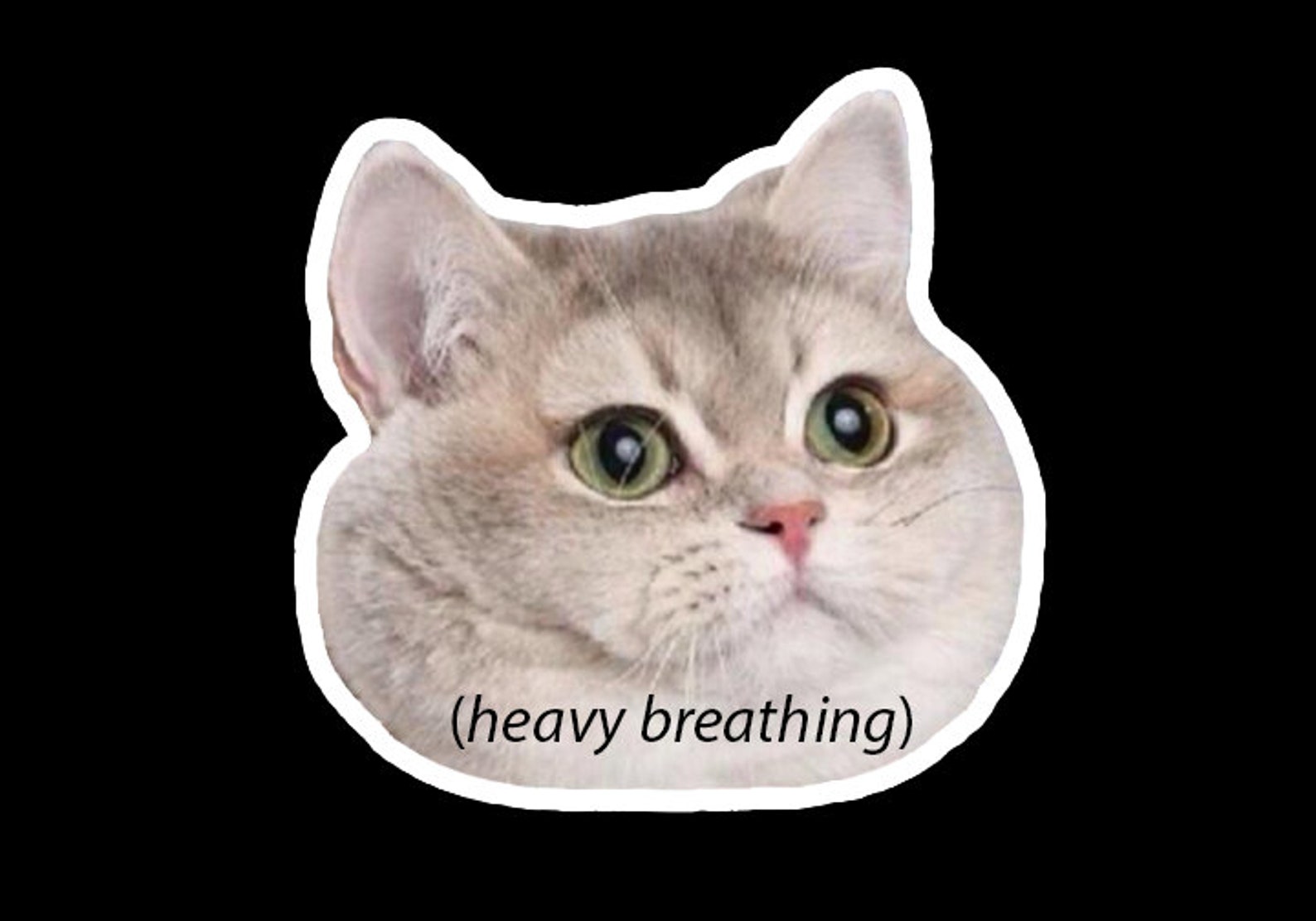 Heavy Breathing Cat Vinyl Sticker or Laptop Stickers Etsy