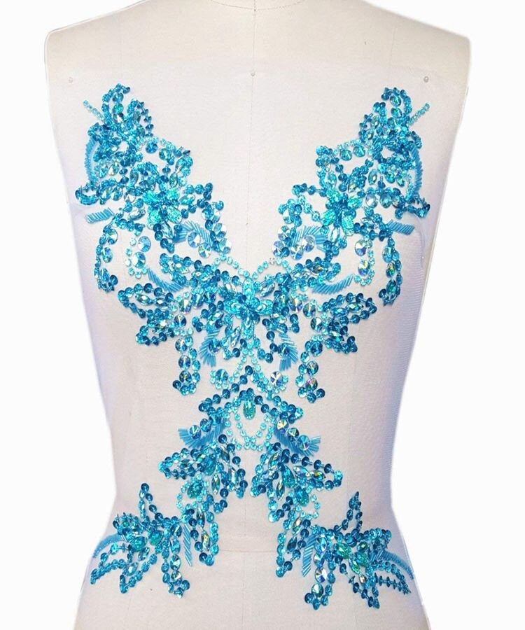 10 colour hand made sew on Rhinestones applique on mesh Etsy